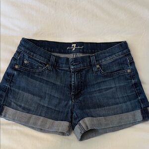 7 For All Mankind Dark Blue Jean Shorts
